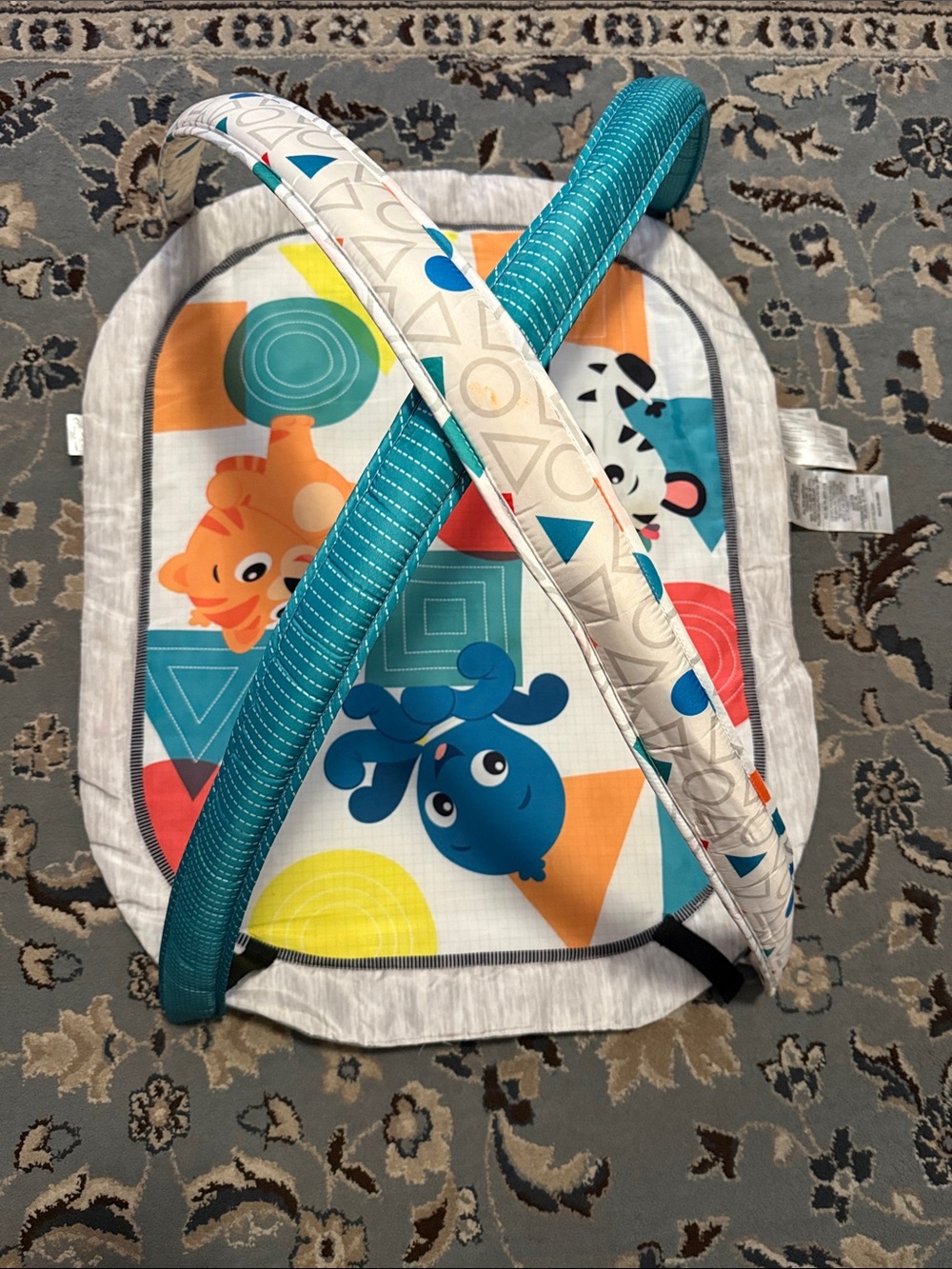Teal Multicolor Baby Activity Gym - Soft Tummy Time Play Mat